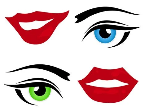 Eye and a lip Stock Photos