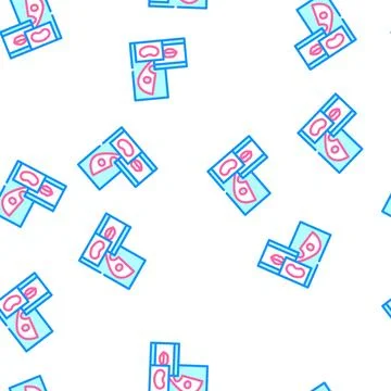 Eye and lips patches vector seamless pattern 库存插图
