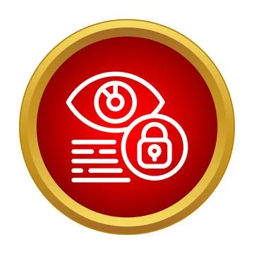 Eye and lock icon for privacy protection Stock Illustration
