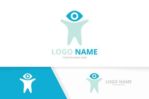 Eye and man logo combination. Unique human vision logotype design template. Stock Illustration