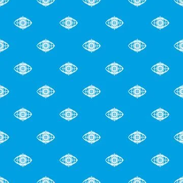 Eye and target pattern seamless blue Ilustración de archivo