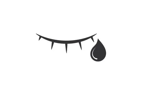 Eye and tear icon. Crying eye illuastration symbol. Sympathy, pain vector Stock Illustration