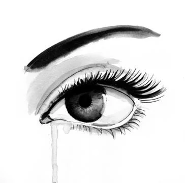 Eye and tear Stock Illustration