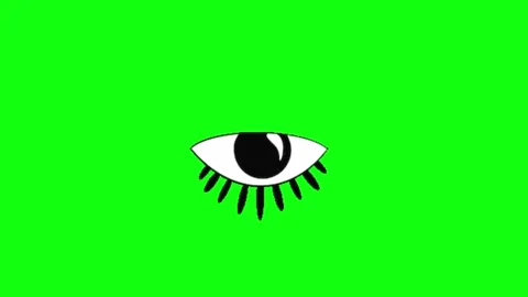 Eye animation on green screen background Stock Footage 335524354