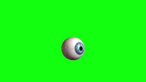 Eye animation on green screen background Stock Footage 335524422