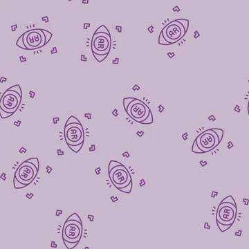Eye ar augmented reality line seamless pattern Stock Illustration