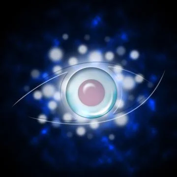 Eye background shows detect view and see. Stockillustratie