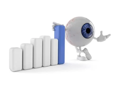 Eye ball character with chart Stock Illustration