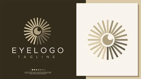 Eye ball logo design template. Vintage eye logo vector branding. Stock Illustration