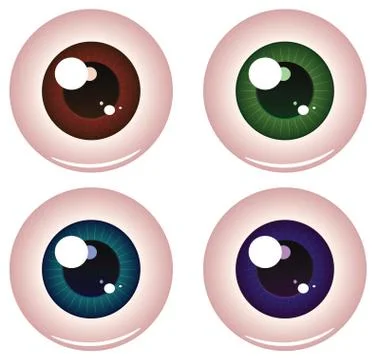Eye Balls of Different Colors Stock Illustration