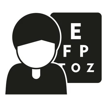 Eye banner icon simple vector. Test glasses Illustrazione stock