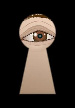 Eye behind a keyhole Stock Illustration