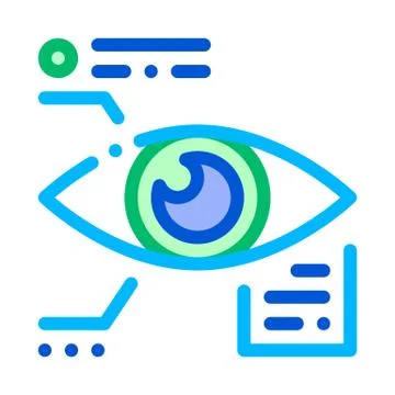 Eye Biometric Data And Information Vector Icon Stock Illustration