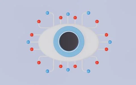 Eye for biometric scanning identification, Artificial Intelligence Eye Stock Illustration
