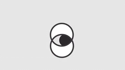 Eye Blink Motion Graphic Animation Minimalist Eyelid Closing Overlay Stock Footage 346486629
