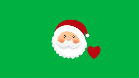Eye blinking Santa Claus motion icon Stock Footage 222936868