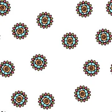 Eye boho vector seamless pattern Illustrazione stock