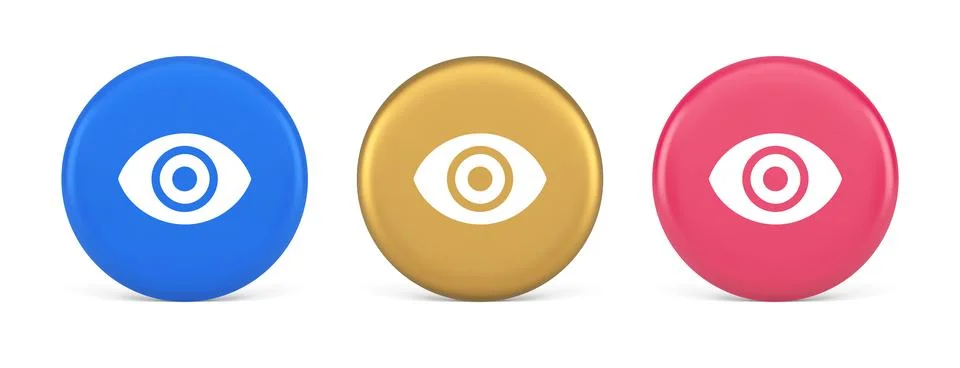 Eye button visibility searching optical lens web application 3d realistic c.. イラスト素材