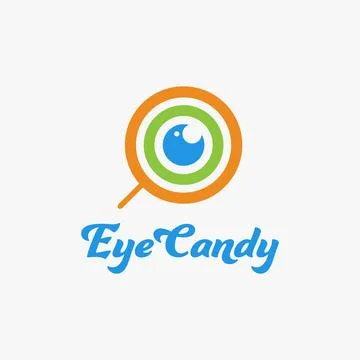 Eye in candy logo icon vector template on white background Stock Illustration