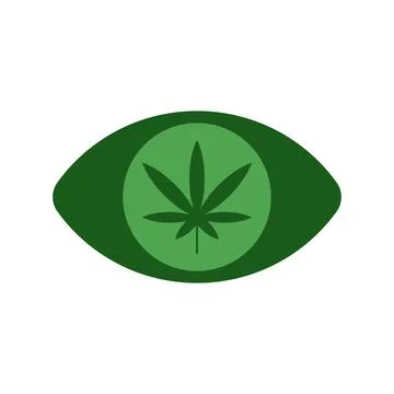 Eye cannabis vector icon on white background Illustrazione stock