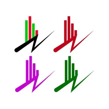 Eye-catching abstract graphics depicting colorful bar charts combined with .. Stock Illustration
