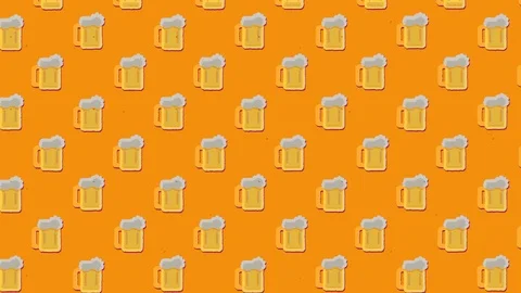 An eye-catching animation: a repeated pattern depicting a beer mug with a Stock Footage 116185277