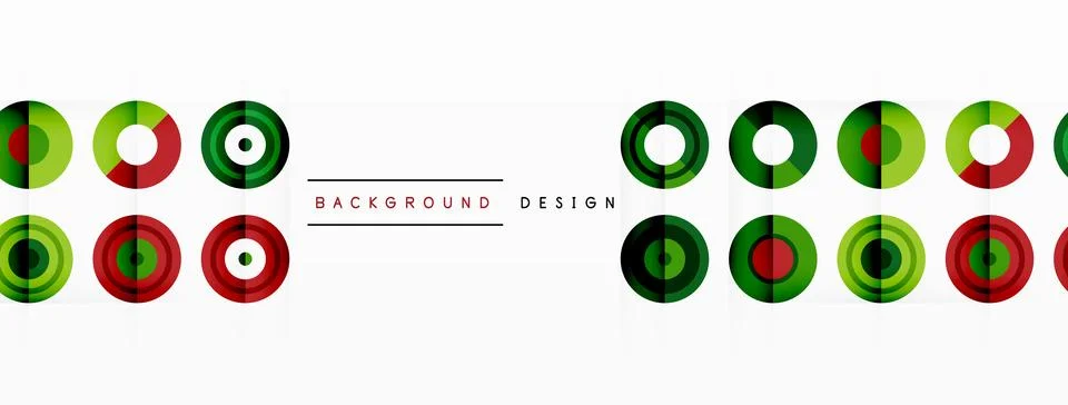Eye-catching background of colorful circles of equal size arranged in abstract Illustrazione stock