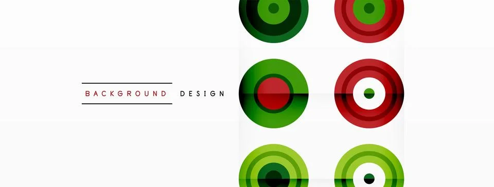 Eye-catching background of colorful circles of equal size arranged in abstract Stock Illustration