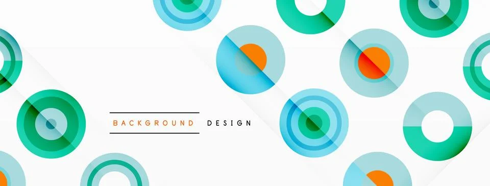 Eye-catching background of colorful circles of equal size arranged in abstract 스톡 일러스트