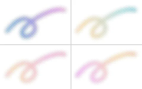 Eye Catching Dotted Rainbow Line Illustration Soft Gradient Stock Illustration