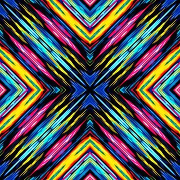 Eye-catching image of a vibrant pattern on a sleek black background Stock Illustration