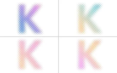 Eye Catching Letter K Dotted Alphabet Illustration Stock Illustration