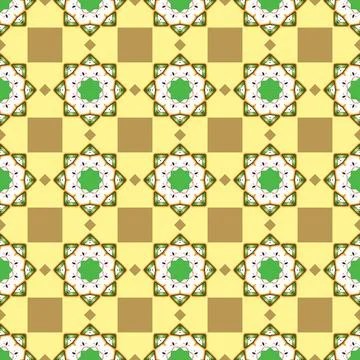 Eye-catching repetitive pattern in a vibrant composition of yellow and green col イラスト素材