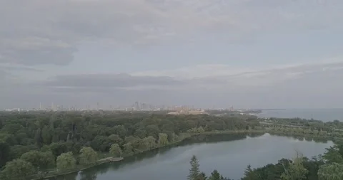 Eye-catching Toronto High Park Drone Aerial  RAW Stock Footage 183451990
