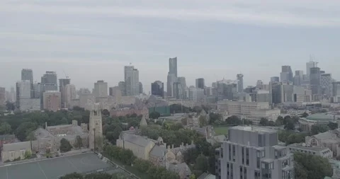 Eye-catching University of Toronto Drone Aerial  RAW Stock Footage 183258053