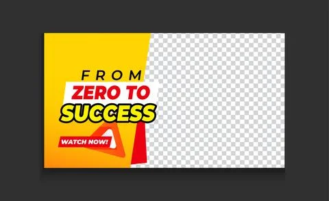 Eye catching YouTube thumbnail design template vector success online business Stock Illustration