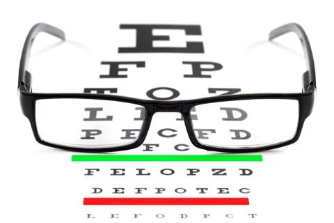 Eye Chart and Spectacles Фото