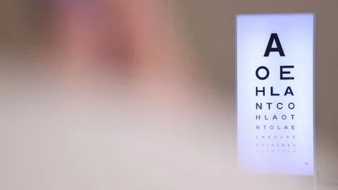 Eye Chart Being Read Out By A Patient Stock Footage 118967081
