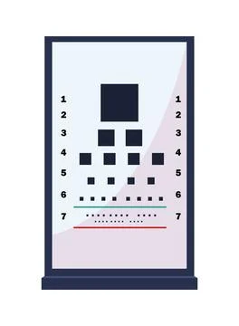 Purple Snellen Eye Chart Used for Vision Testing Stock