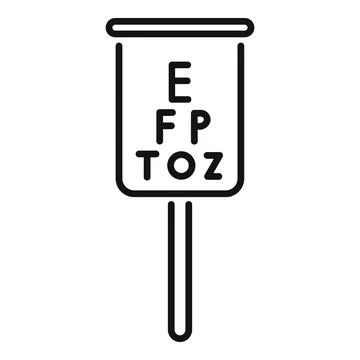 Eye chart showing decreasing letter sizes for vision test Stock Illustration