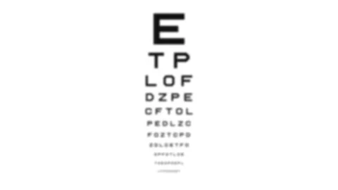 Eye chart Snellen autofocus hunting horizontal Stock Footage 346482056