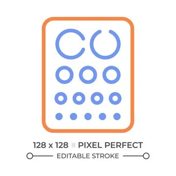 Eye chart two color line icon Stock-Illustration