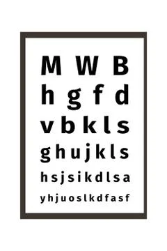 An eye chart vector illustration on white background. Ophthalmic table for Stock Illustration