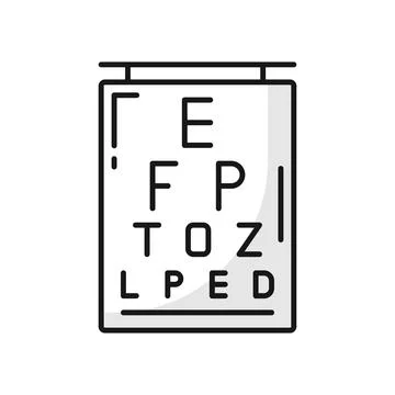 Eye chart, vision test or eyesight exam, optometry Stock Illustration
