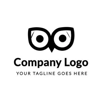 Eye Circle Owl Logo Template Concept Black White Background Vector Stock Illustration