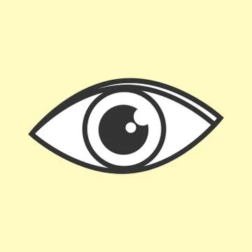 Eye, clear line icon, flat creative design, vector Stock-Illustration