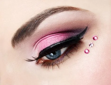 Eye close up with beautiful make-up Stock Photos