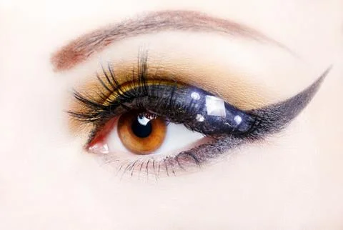 Eye close up with beautiful make-up Stock Photos