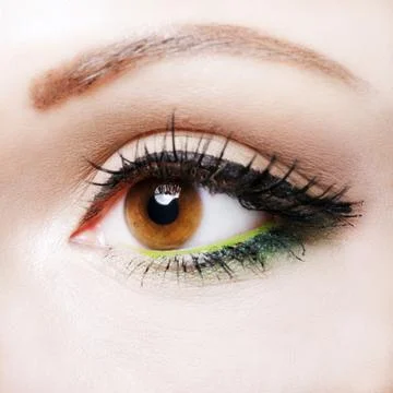 Eye close up with beautiful make-up Stock Photos