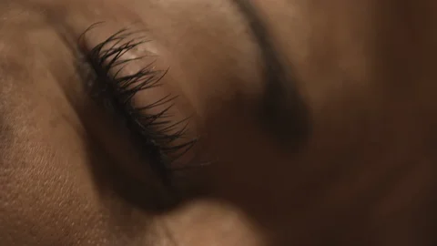 Eye close up open up Stock Footage 129587236